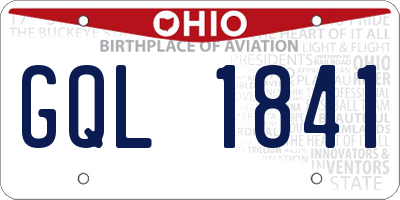 OH license plate GQL1841