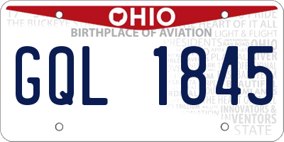 OH license plate GQL1845