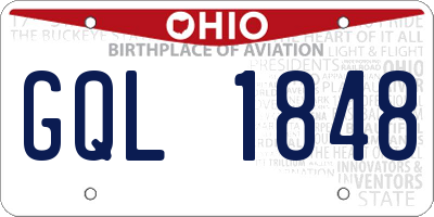 OH license plate GQL1848