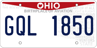 OH license plate GQL1850
