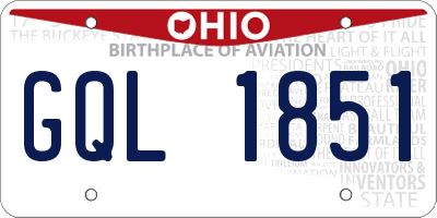 OH license plate GQL1851