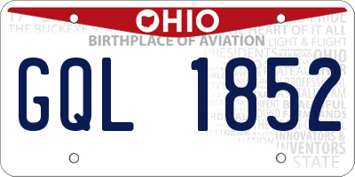 OH license plate GQL1852