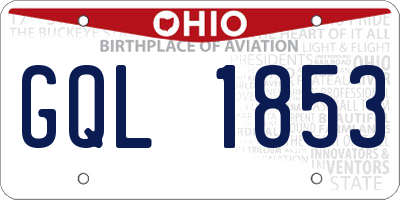 OH license plate GQL1853
