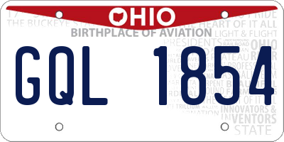 OH license plate GQL1854