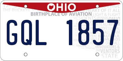 OH license plate GQL1857