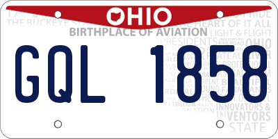 OH license plate GQL1858