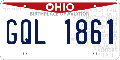 OH license plate GQL1861