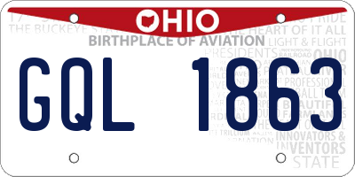 OH license plate GQL1863