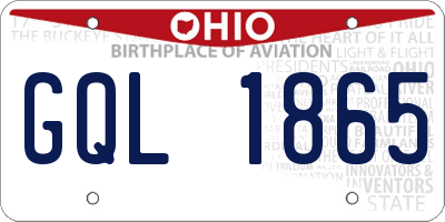 OH license plate GQL1865