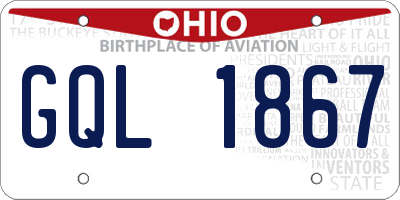 OH license plate GQL1867