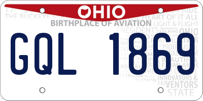 OH license plate GQL1869