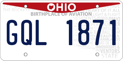 OH license plate GQL1871