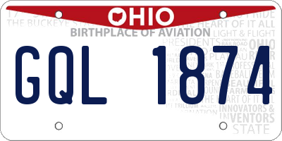 OH license plate GQL1874