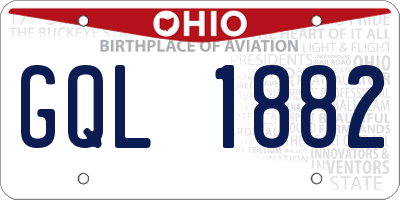 OH license plate GQL1882