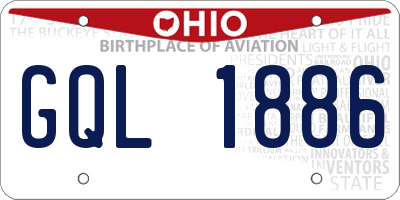 OH license plate GQL1886