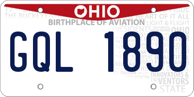 OH license plate GQL1890