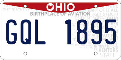 OH license plate GQL1895