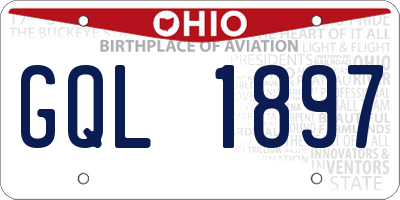 OH license plate GQL1897