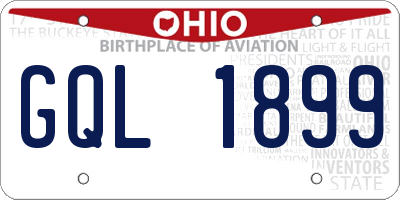 OH license plate GQL1899