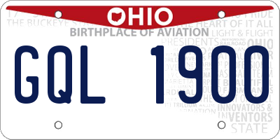 OH license plate GQL1900