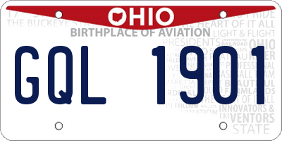 OH license plate GQL1901
