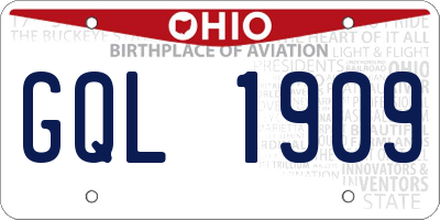 OH license plate GQL1909