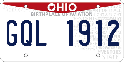 OH license plate GQL1912