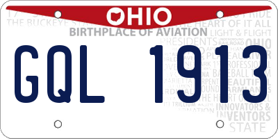 OH license plate GQL1913