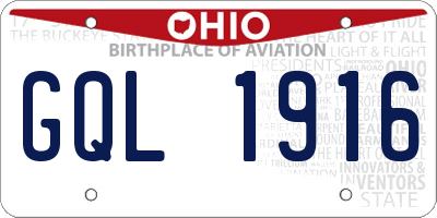 OH license plate GQL1916