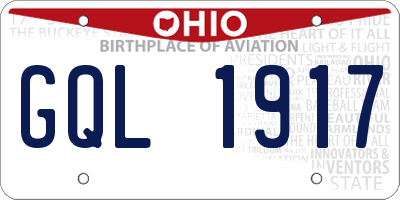 OH license plate GQL1917
