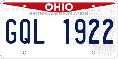 OH license plate GQL1922
