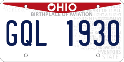 OH license plate GQL1930
