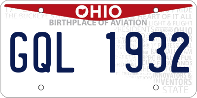 OH license plate GQL1932