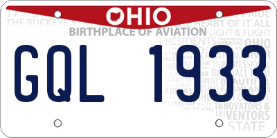OH license plate GQL1933