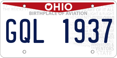 OH license plate GQL1937