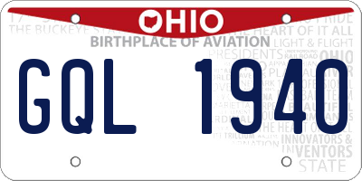 OH license plate GQL1940
