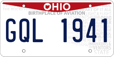 OH license plate GQL1941