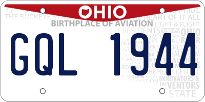 OH license plate GQL1944