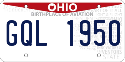 OH license plate GQL1950