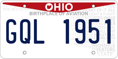 OH license plate GQL1951