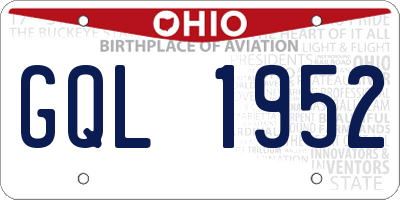OH license plate GQL1952