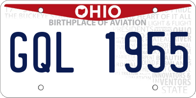 OH license plate GQL1955