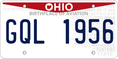 OH license plate GQL1956