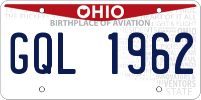 OH license plate GQL1962