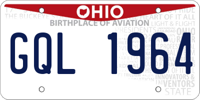 OH license plate GQL1964