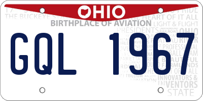 OH license plate GQL1967