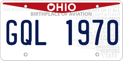 OH license plate GQL1970