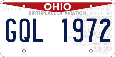 OH license plate GQL1972
