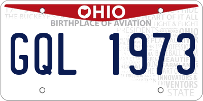 OH license plate GQL1973