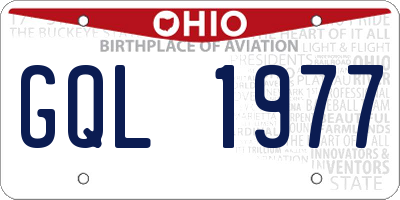 OH license plate GQL1977